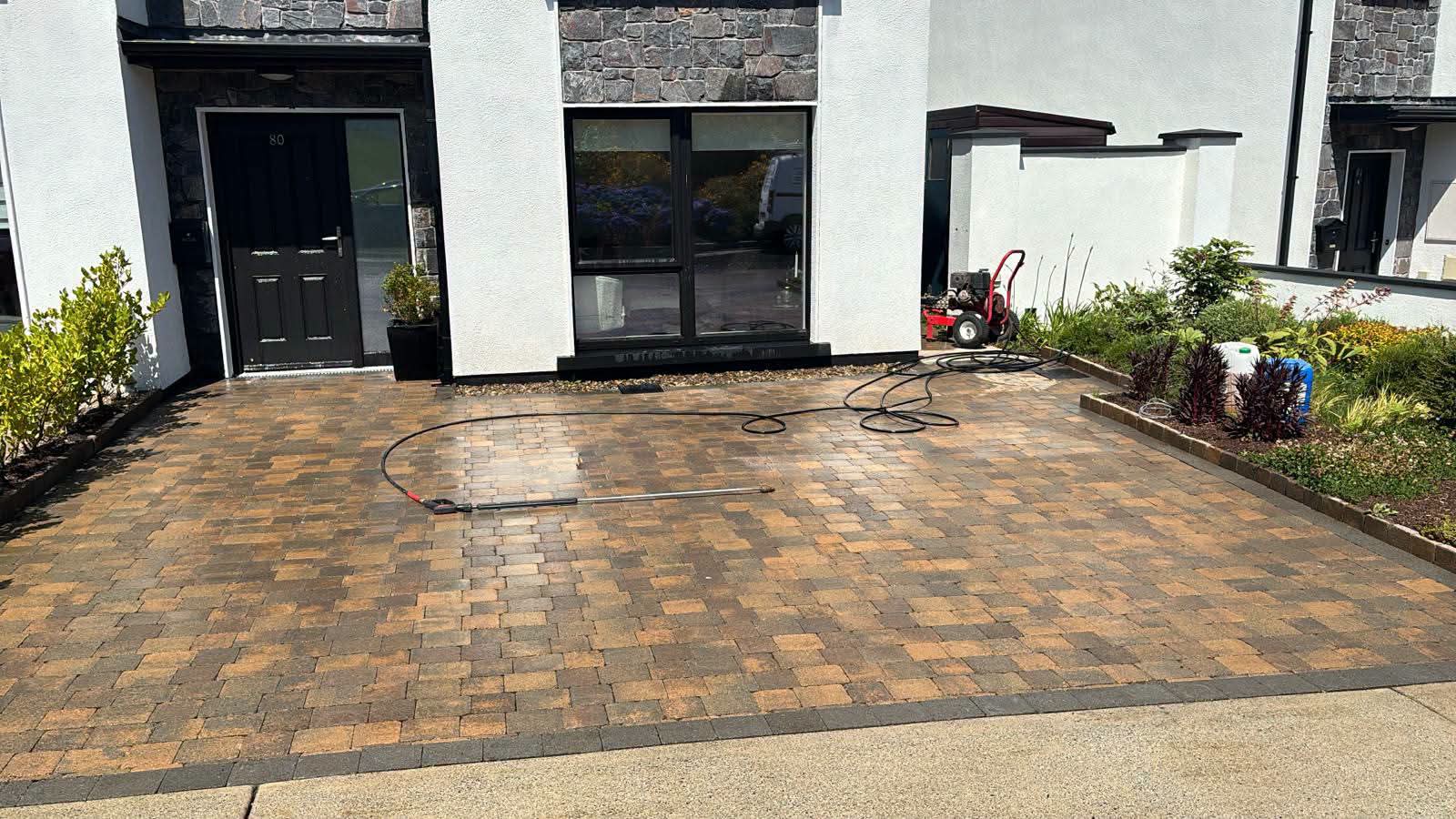 Patio cleaning before and after
